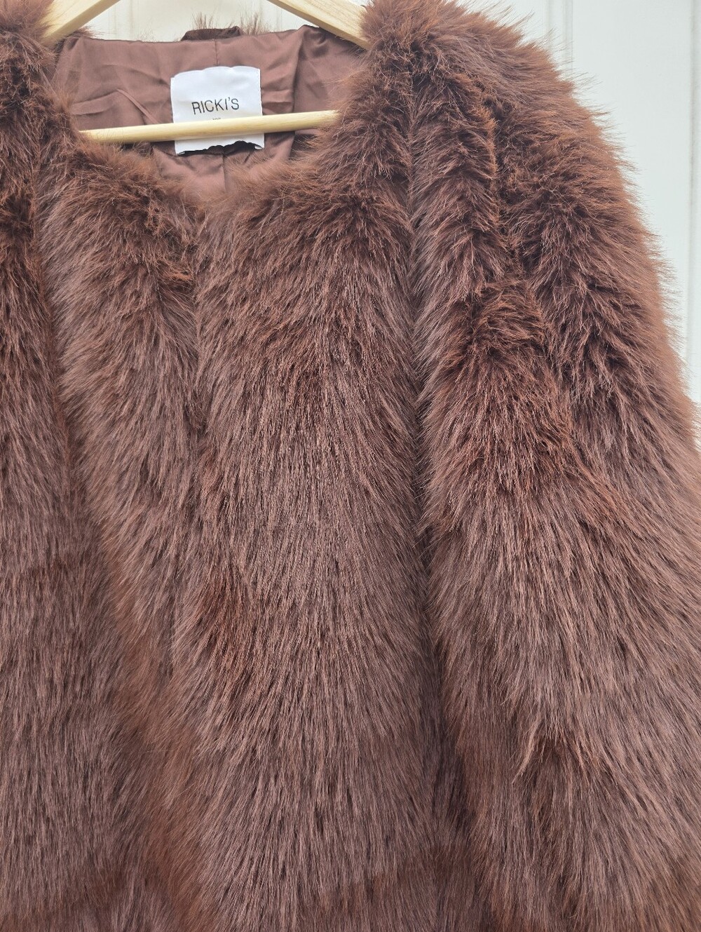 Ricki's Mia Faux Fur Shaggy Fluffy Brown Coat Womens XXL - Picture 5 of 10